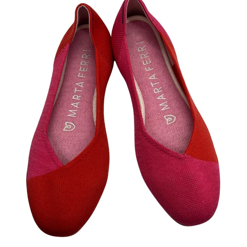 Rothy’s x Marta Ferri Flame Azalea Round Toe Ballet Flats Size 8